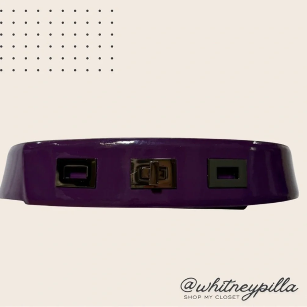 Vince Camuto Purple Patent Leather Statement Belt Wide Waist Cinch Size Medium
